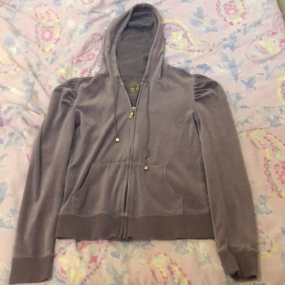 Plush & Lush Purple Grayish fuzzy jacket